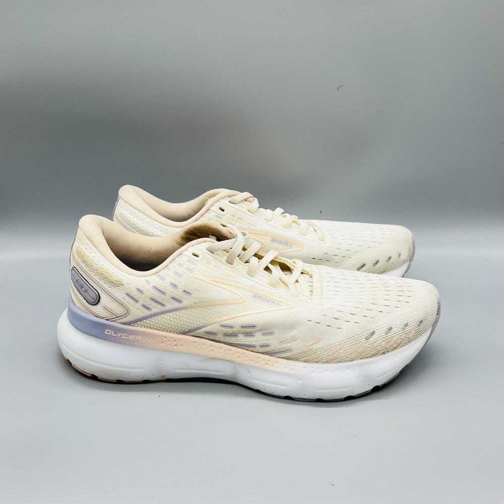Brooks Shoes Womens 10 Beige Mesh Glycerin 20 Running Athletic Sneakers Comfort